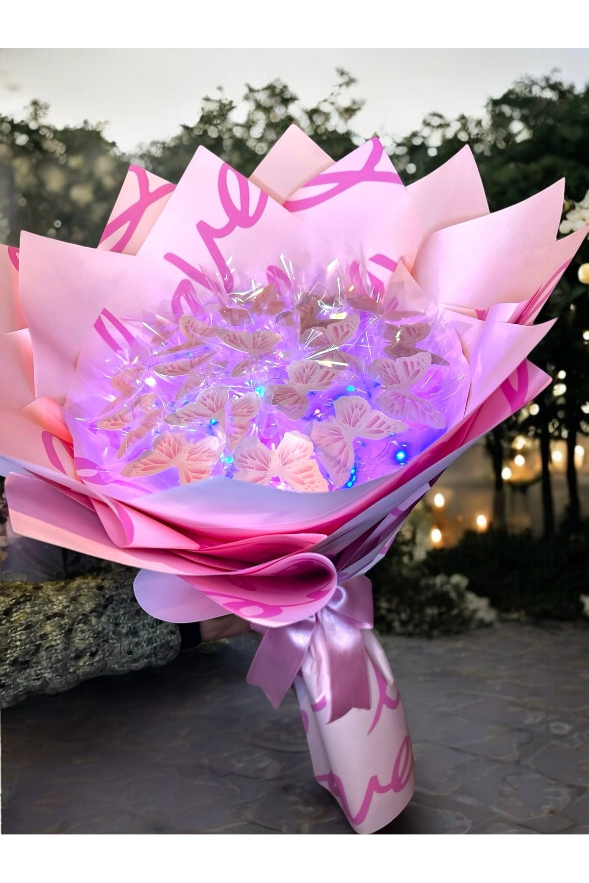 Led Işıklı Kelebek Buketi