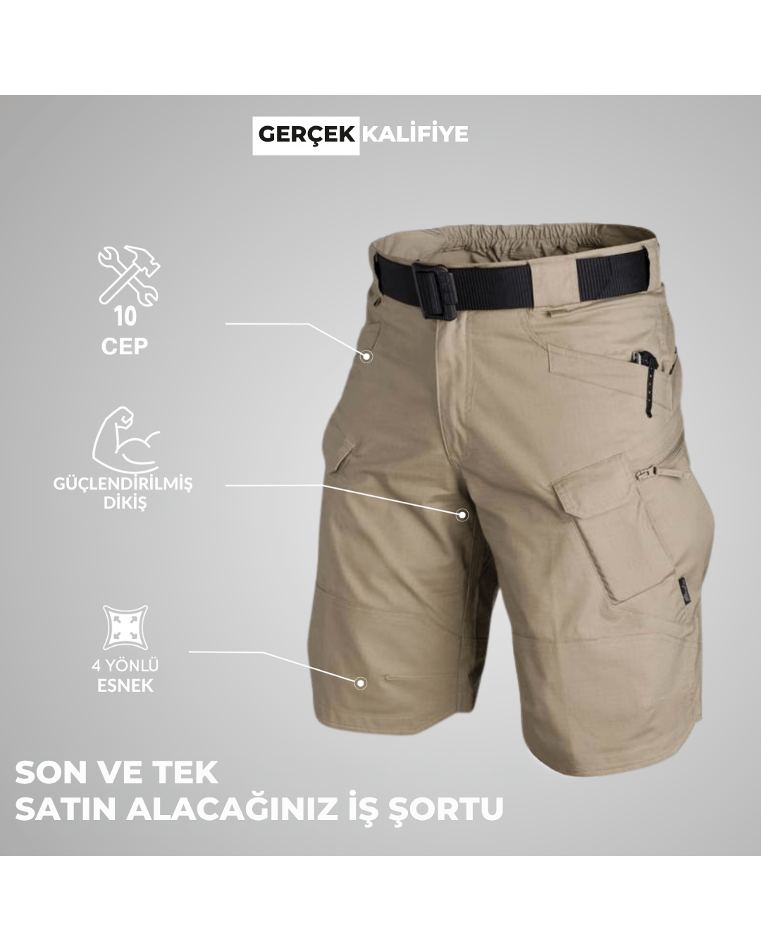 Ultra Esnek Su Geçirmez Gortex Askeri Şort